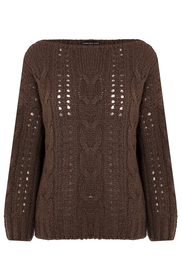 Gehaakte Trend Trui Lyvia Bruin – shoparchief — foto 6