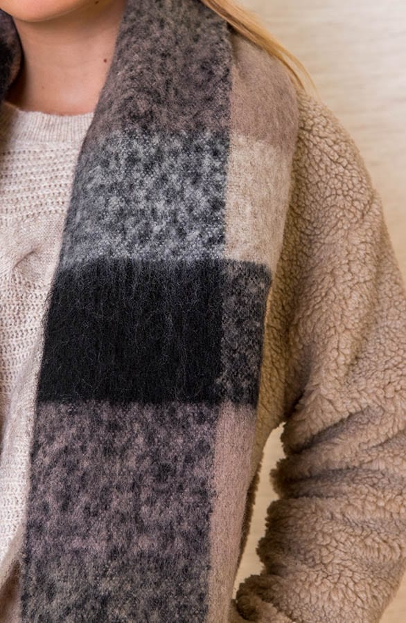 Geruite Sjaal Esmae Taupe – shoparchief — foto 2
