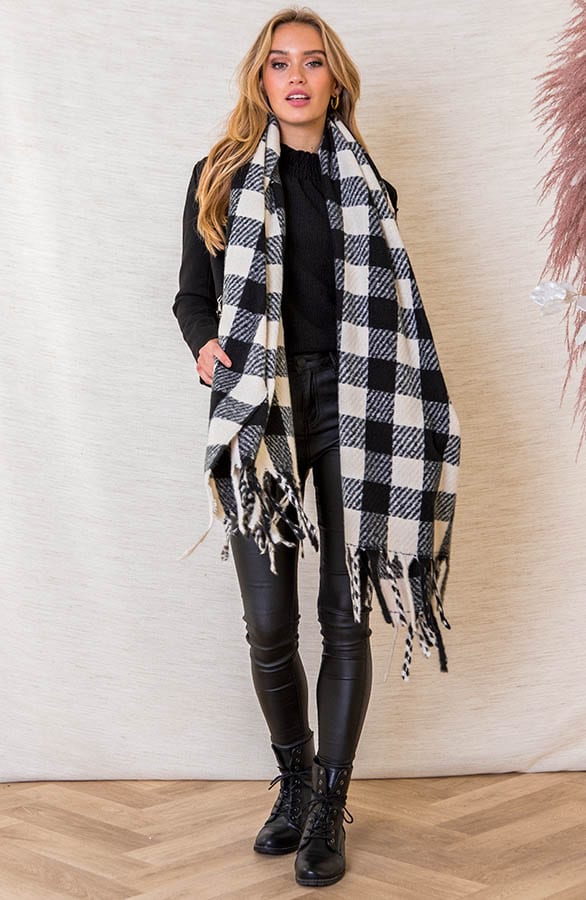 Geruite Sjaal Maxine Zwart – shoparchief