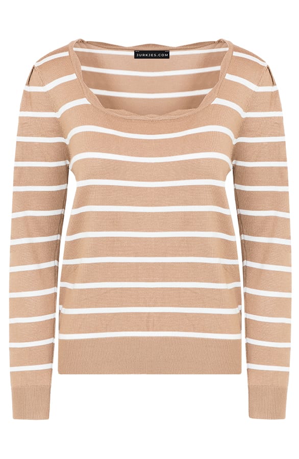 Golvende Strepen Top Elody Camel – shoparchief — foto 5