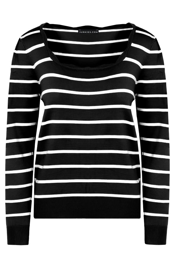 Golvende Strepen Top Elody Zwart – shoparchief