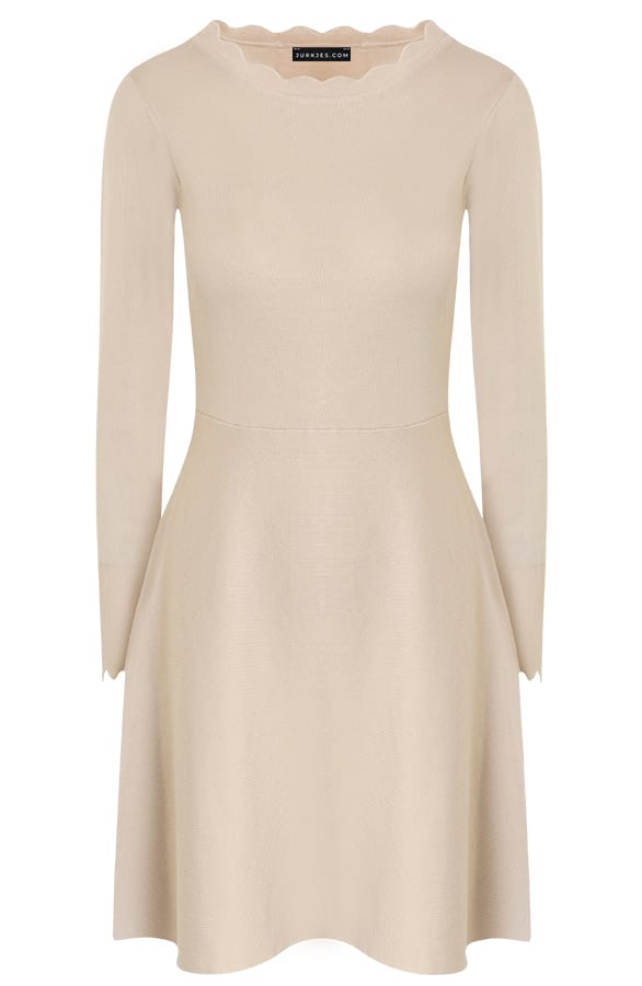 Golvende Stretch Jurk Kylie Beige – shoparchief — foto 5