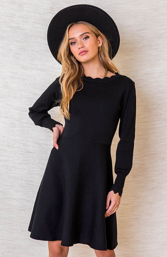 Golvende Stretch Jurk Kylie Zwart – shoparchief
