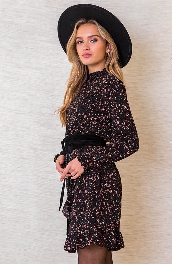 Jurk Met Colkraag En Print Iliana Zwart – shoparchief — foto 2