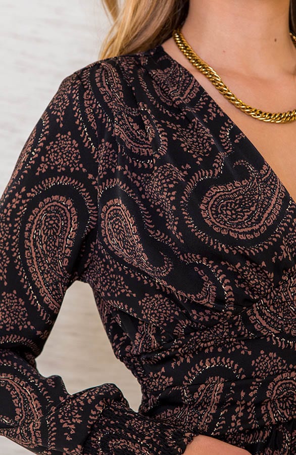 Jurk Met Paisley Print Jolene Zwart – shoparchief — foto 4