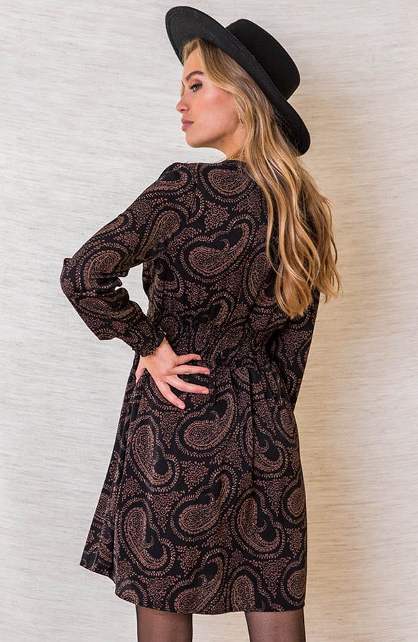 Jurk Met Paisley Print Jolene Zwart – shoparchief — foto 3