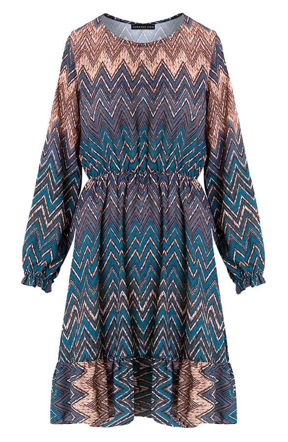 Jurk Met Wavy Print Leanne Blauw – shoparchief — foto 6