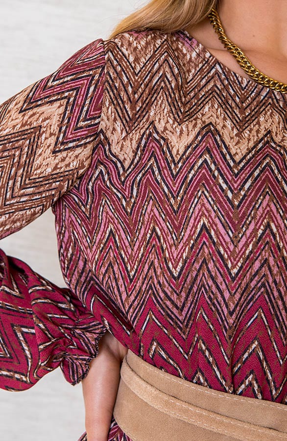 Jurk Met Wavy Print Leanne Roze – shoparchief — foto 4