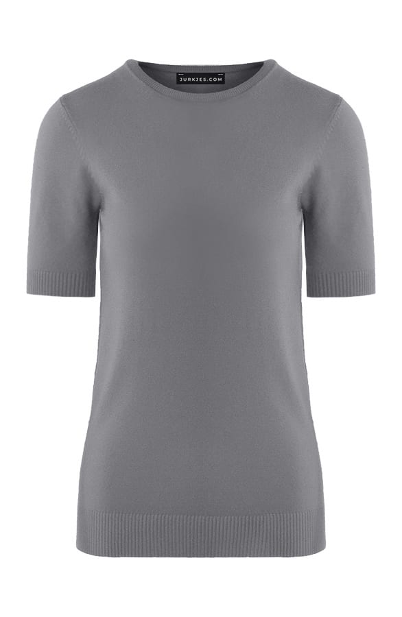 Korte Mouwen Stretch Top April Grijs – shoparchief