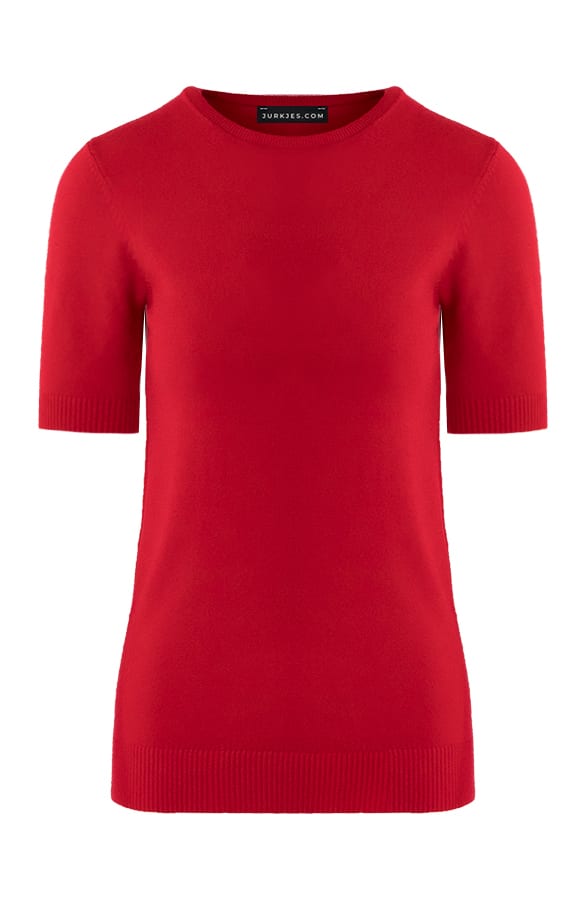 Korte Mouwen Stretch Top April Rood – shoparchief