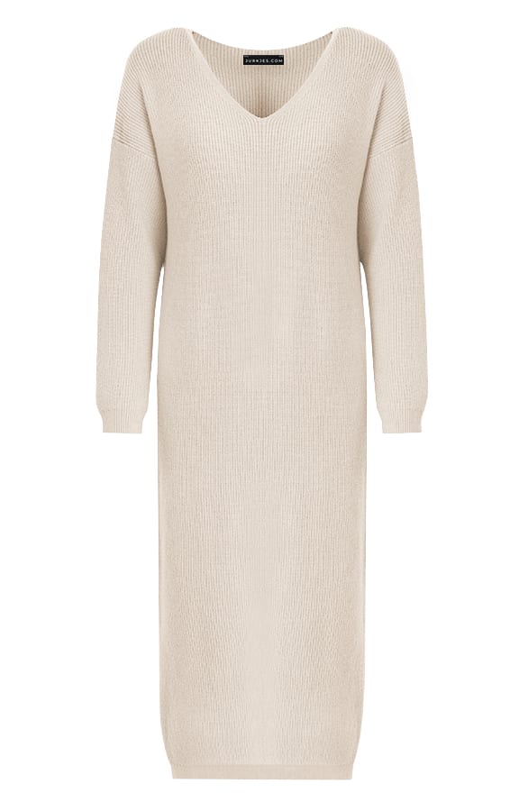 Midi Gebreide Jurk Lori Beige – shoparchief — foto 5