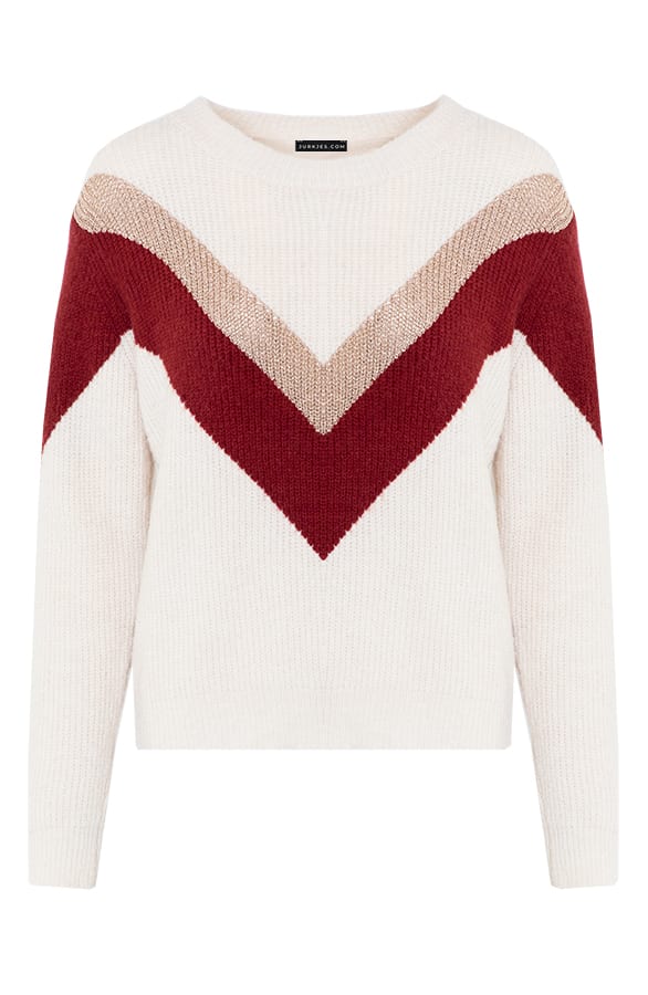 Multicolour V Sweater Roselynn Beige – shoparchief
