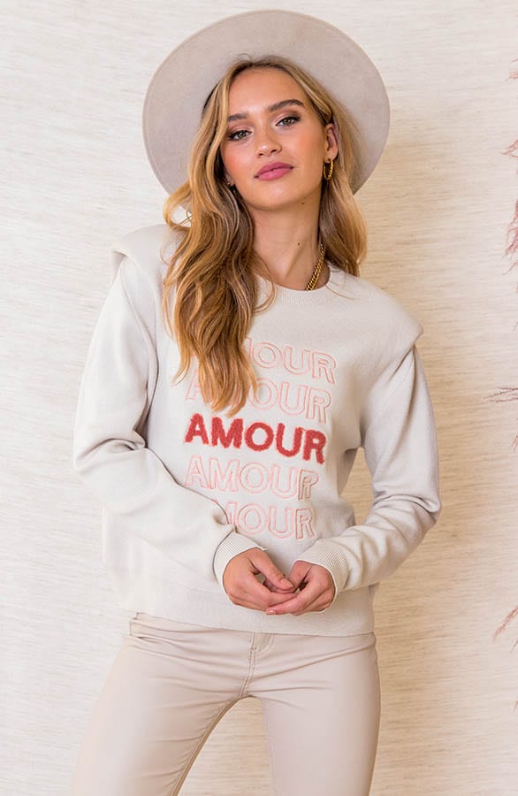 Multiple Amour Sweater Abbey Ecru – shoparchief