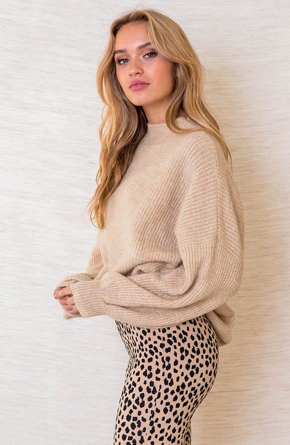 Oversized Gebreide Trui Leona Beige – shoparchief — foto 2