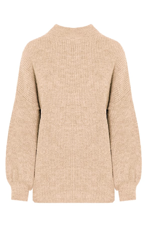 Oversized Gebreide Trui Leona Beige – shoparchief — foto 5