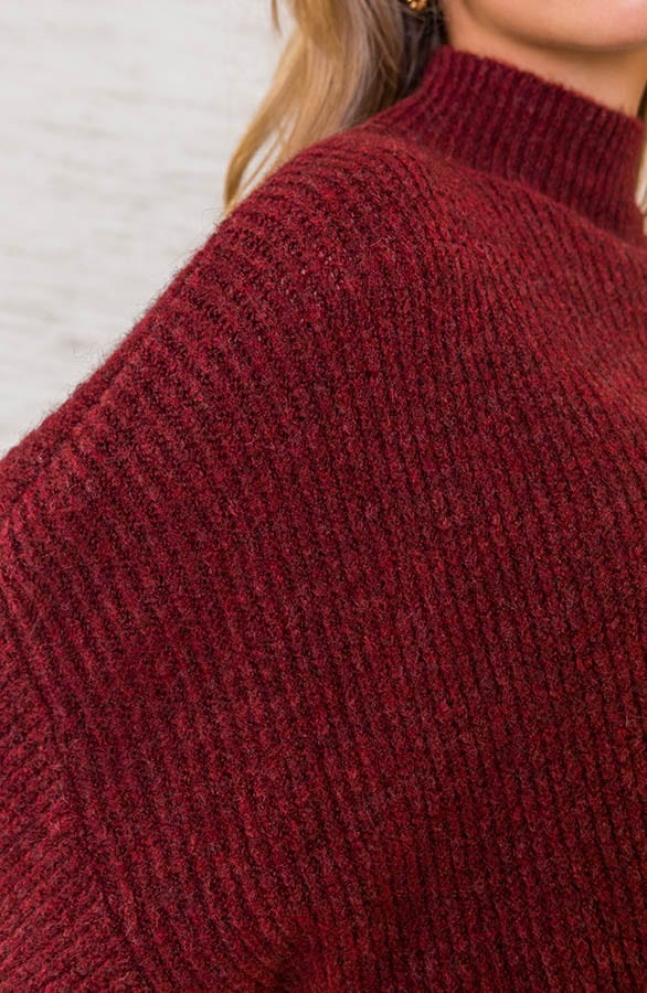 Oversized Gebreide Trui Leona Bordeauxrood – shoparchief — foto 9