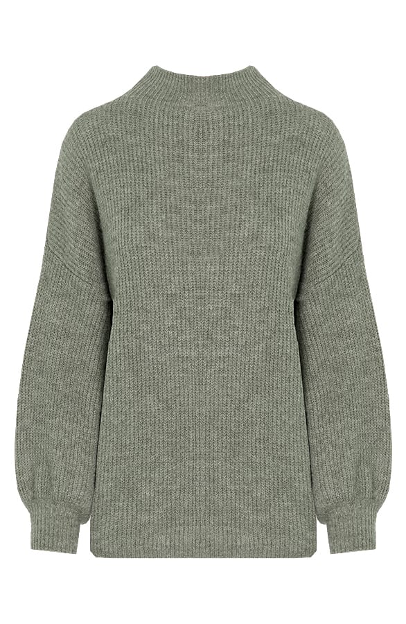 Oversized Gebreide Trui Leona Dust Green – shoparchief — foto 7