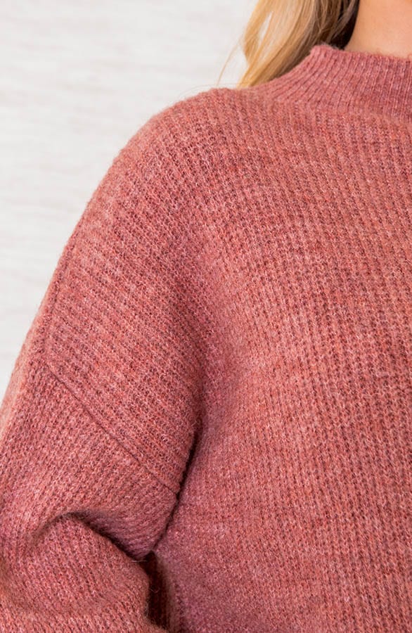 Oversized Gebreide Trui Leona Oud Roze – shoparchief — foto 4