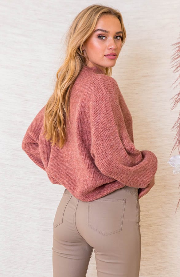 Oversized Gebreide Trui Leona Oud Roze – shoparchief — foto 3