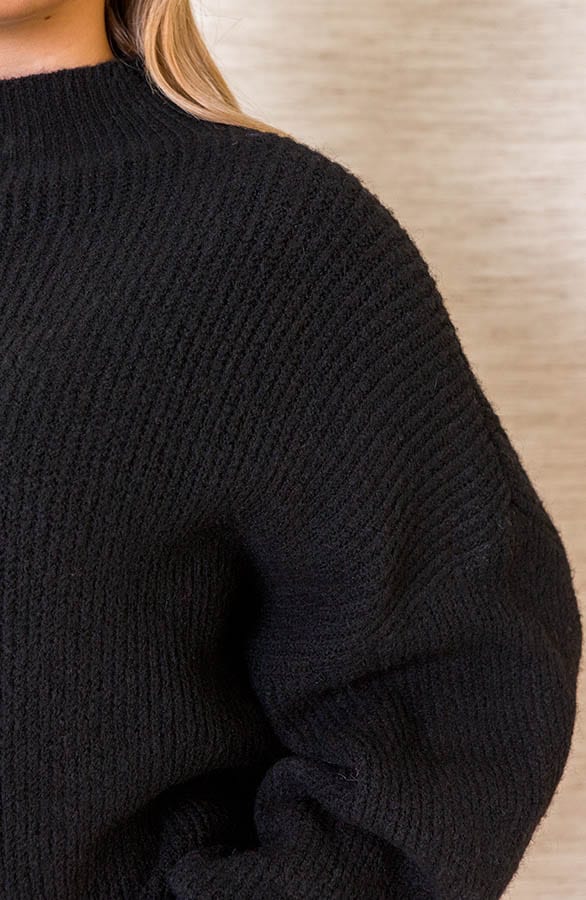 Oversized Gebreide Trui Leona Zwart – shoparchief — foto 4