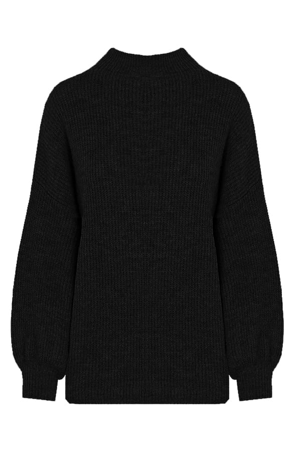 Oversized Gebreide Trui Leona Zwart – shoparchief — foto 5