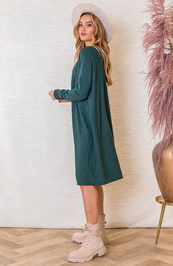 Oversized Jurk Met Knopen Faith Smaragd – shoparchief — foto 2