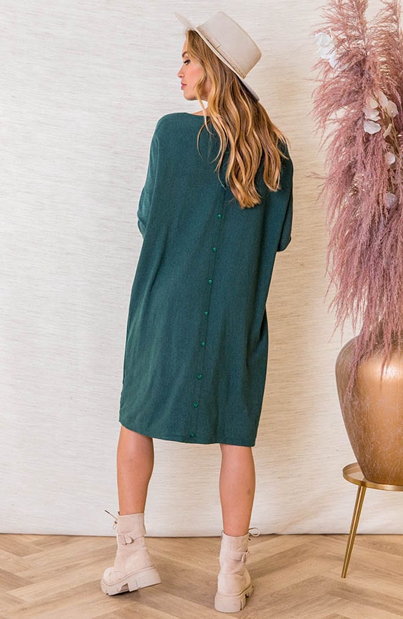 Oversized Jurk Met Knopen Faith Smaragd – shoparchief — foto 3