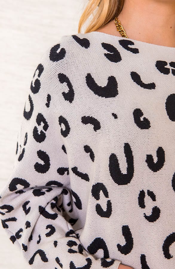 Oversized Leopard Trui Aïda Creme Zwart – shoparchief — foto 4
