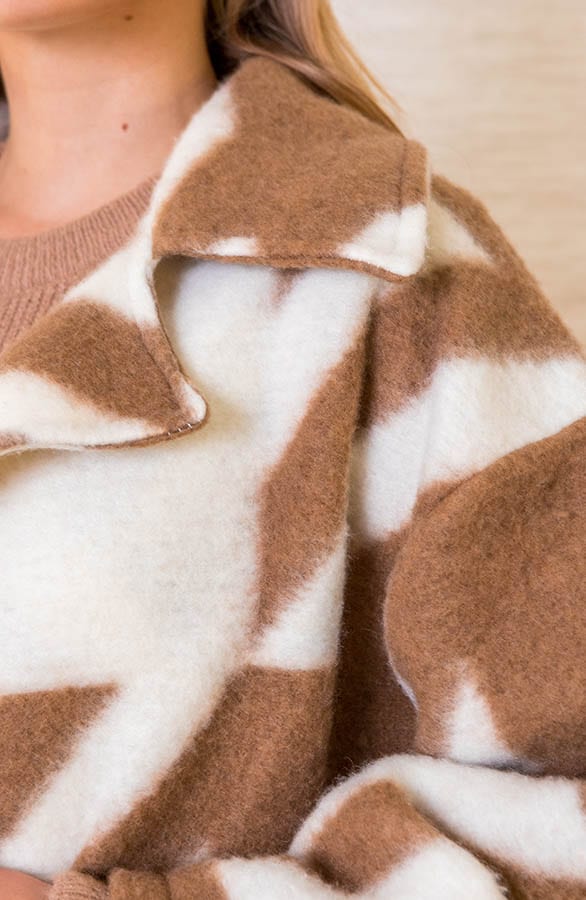 Oversized Long Coat Raven Camel Ecru – shoparchief — foto 4