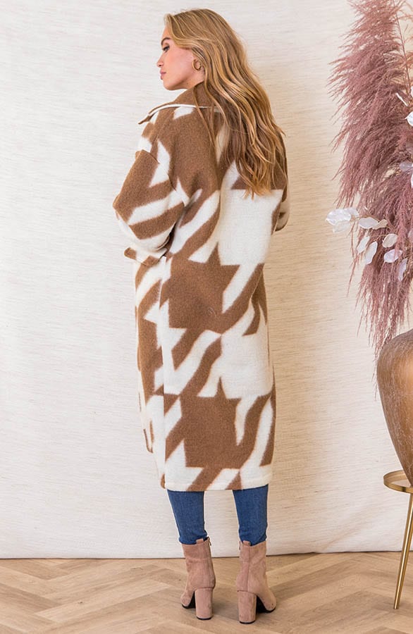 Oversized Long Coat Raven Camel Ecru – shoparchief — foto 3