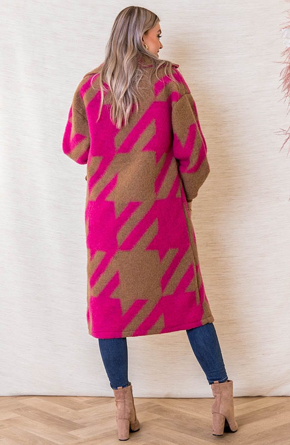 Oversized Long Coat Raven Camel Roze – shoparchief — foto 3
