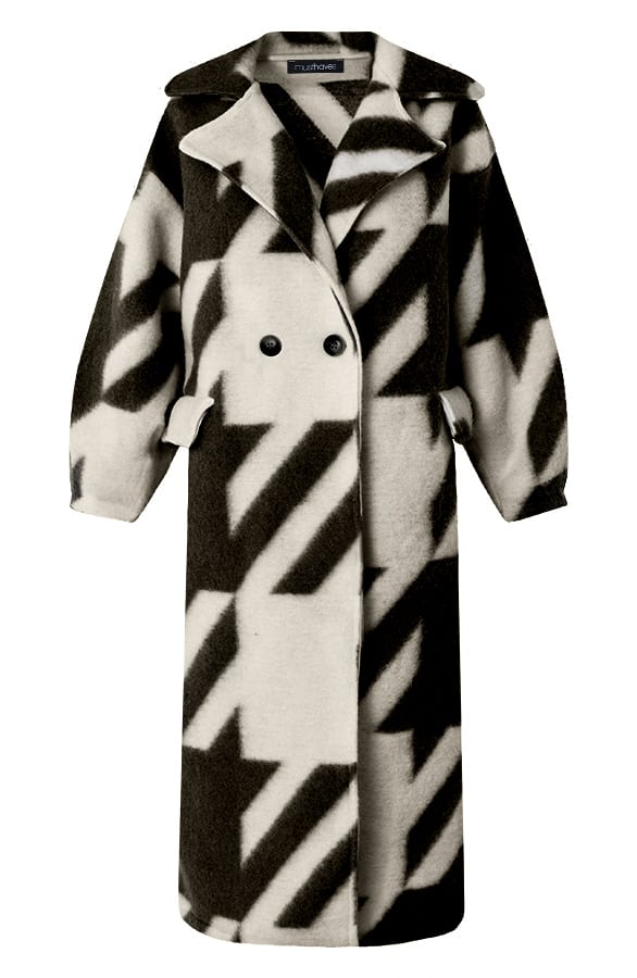 Oversized Long Coat Raven Zwart – shoparchief