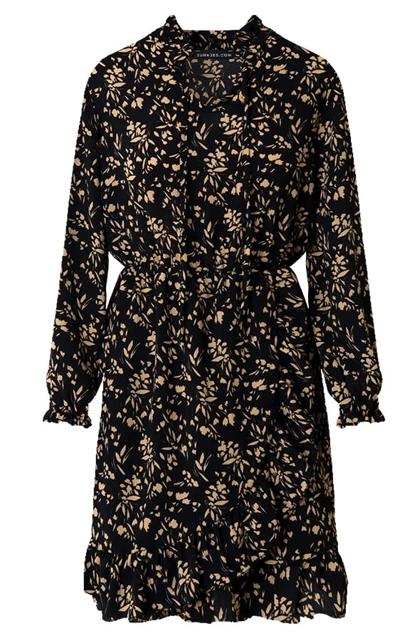 Overslag Bloemen Jurk Natali Camel – shoparchief — foto 7