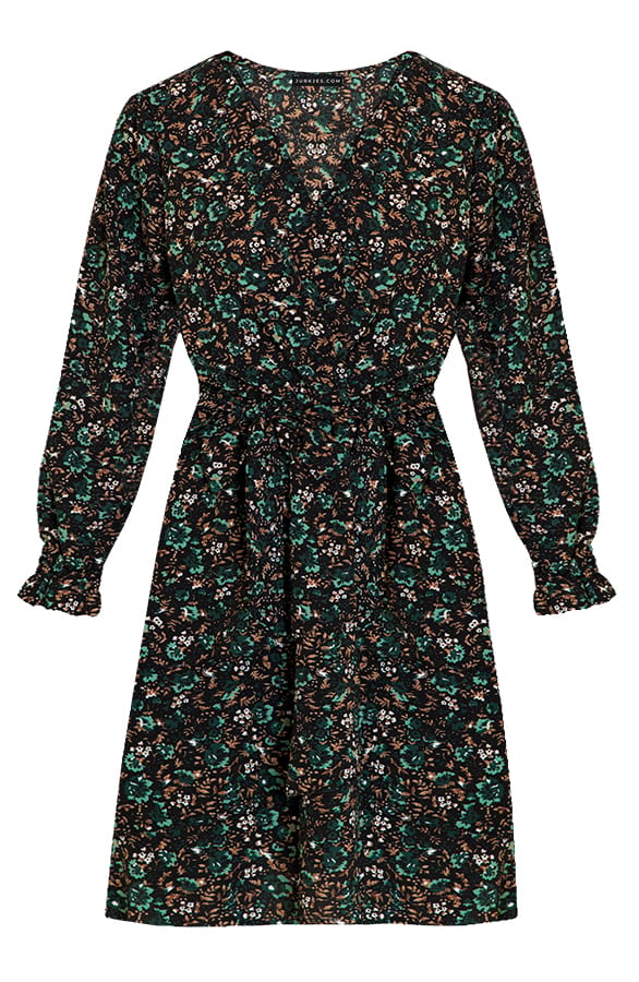 Overslag Jurk Met Bloemen Lola Smaragd – shoparchief — foto 6