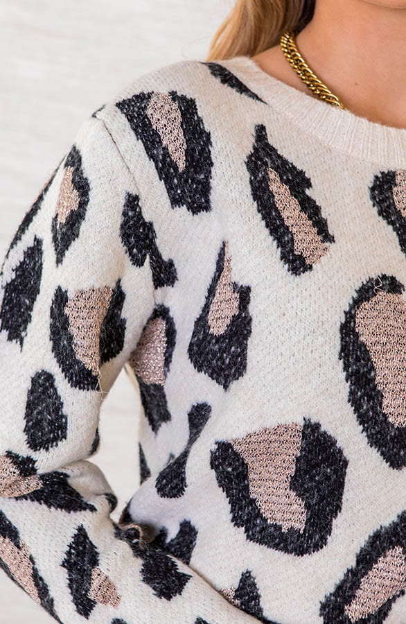 Panter Lurex Trui Lulu Beige – shoparchief — foto 4