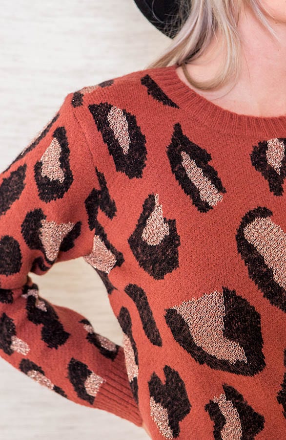 Panter Lurex Trui Lulu Roestbruin – shoparchief — foto 4
