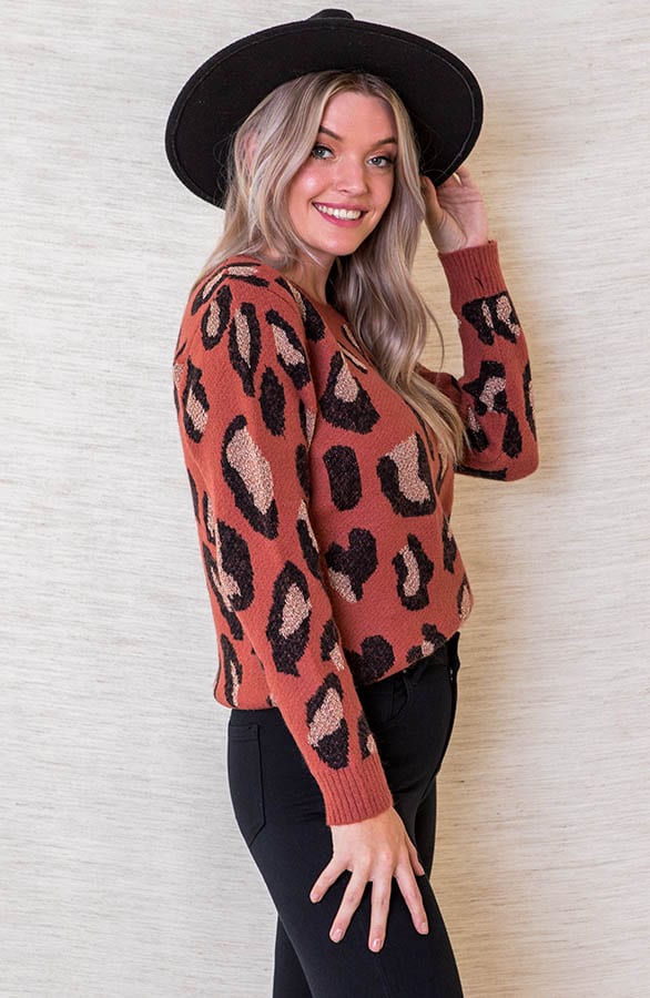Panter Lurex Trui Lulu Roestbruin – shoparchief — foto 2