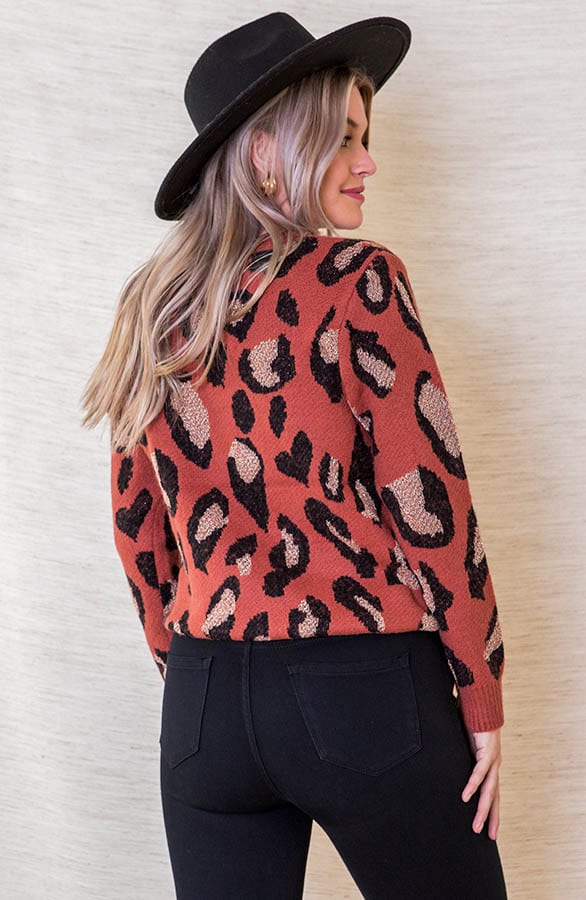 Panter Lurex Trui Lulu Roestbruin – shoparchief — foto 3