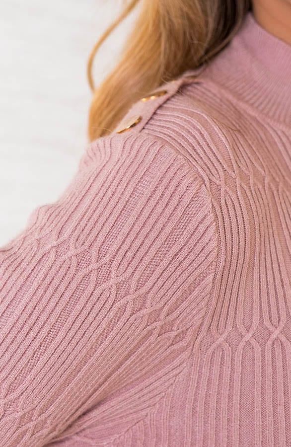 Patronen Jurk Met Sierknopen Krystel Roze – shoparchief — foto 4