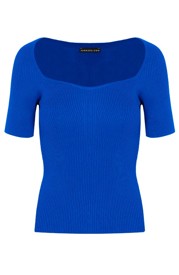 Rib Top Vierkante Hals Milly Kobalt – shoparchief