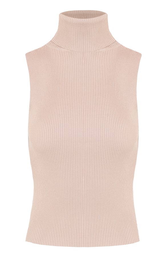 Ribstof Col Top Channah Beige – shoparchief