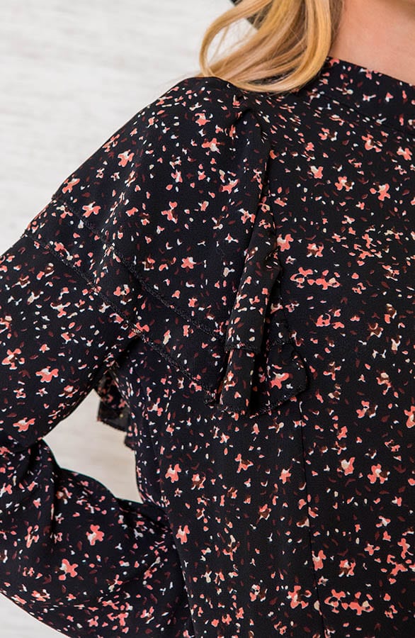 Ruffle Blouse Met Print Maddie Zwart – shoparchief — foto 4