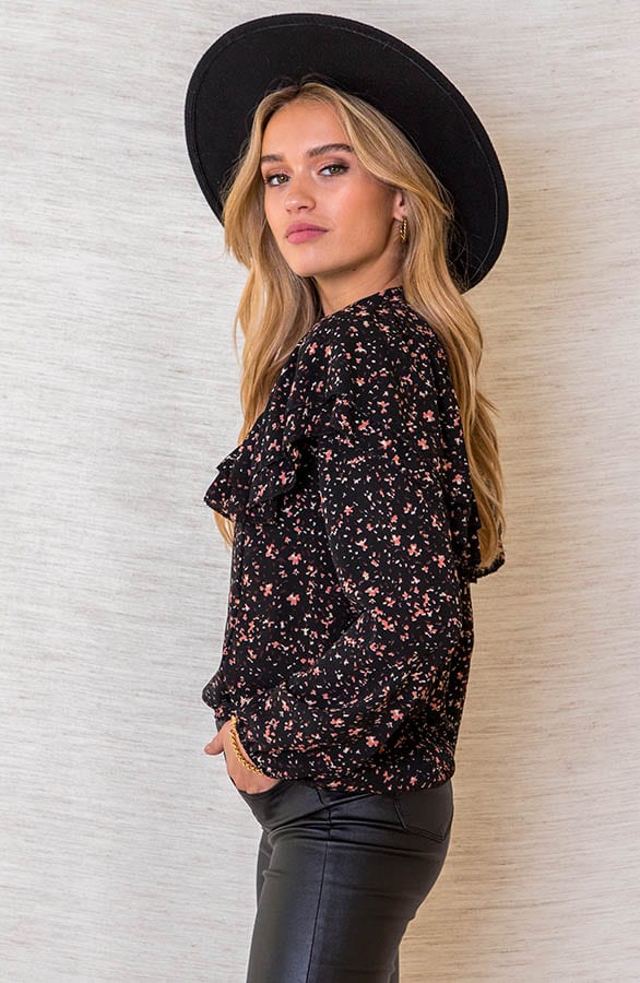 Ruffle Blouse Met Print Maddie Zwart – shoparchief — foto 2