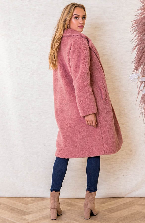 Soft Teddy Jacket Taylor Oud Roze – shoparchief — foto 3