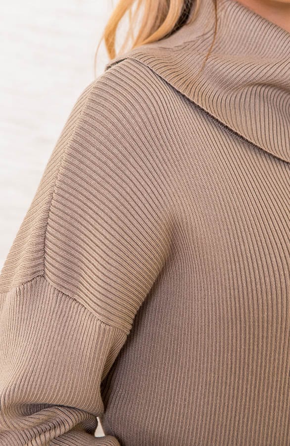 Stretch Coljurk Met Ceintuur Tiffany Taupe – shoparchief — foto 4