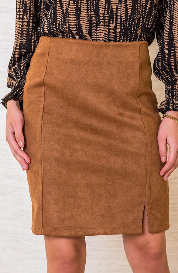 Suede Rok Sue Cognac – shoparchief