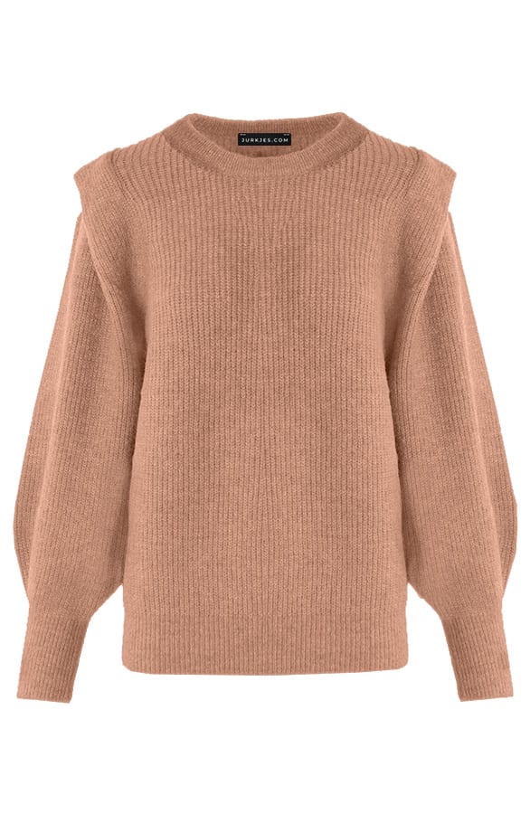 Trendy Shoulder Sweater Annabelle Camel – shoparchief — foto 5