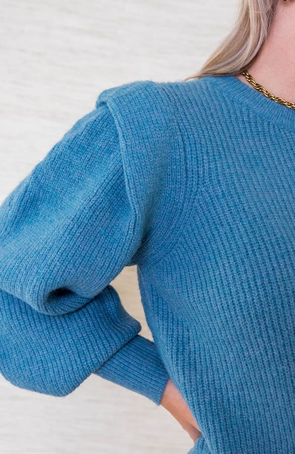 Trendy Shoulder Sweater Annabelle Jeansblauw – shoparchief — foto 2