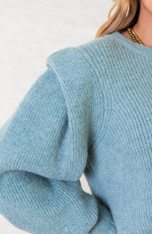 Trendy Shoulder Sweater Annabelle Mint – shoparchief — foto 4