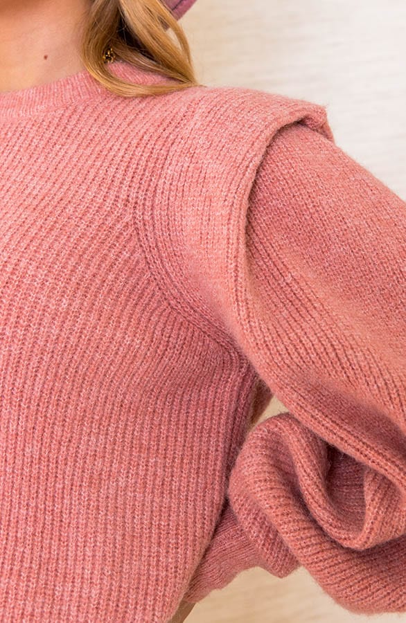 Trendy Shoulder Sweater Annabelle Roze – shoparchief — foto 9